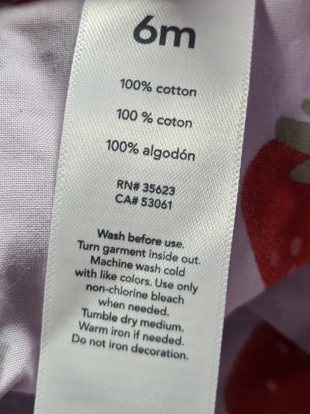 Carter's Lavender Dress with Red Strawberry Print